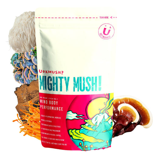 5️⃣🍄 U OK MUSH? 5 IN 1 Powder🧂 Extract: Chaga, Lion's Mane, Cordyceps, Turkey Tail, Reishi Mushroom Powder Supplement | 30x 3500mg Servings